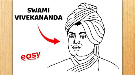 Swami Vivekananda Outline Drawing How To Draw Swami Vivekananda