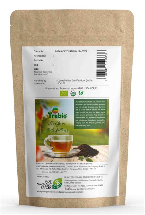 Trubio Organic Ctc Leaf Tea In Pouch Gms Bioriginonline