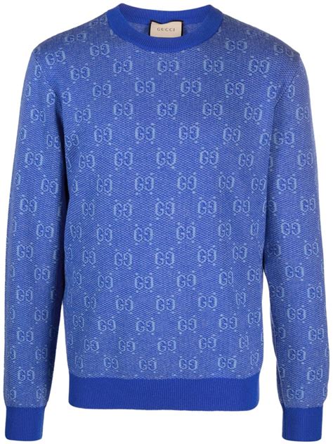 Gucci Jacquard Logo Wool Jumper Farfetch