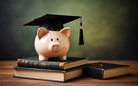 Premium AI Image Piggy Bank With A Graduation Hat On Top Of A Book