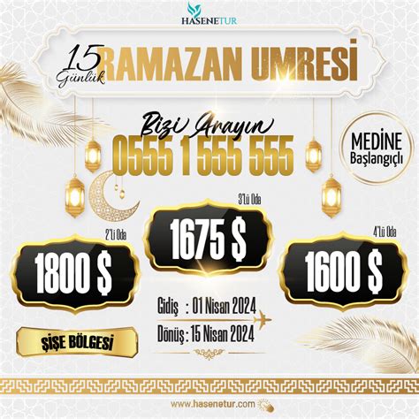 Ramazan Umre Fiyatları 2024 1 900 Usd den 57 905 TL fırsat