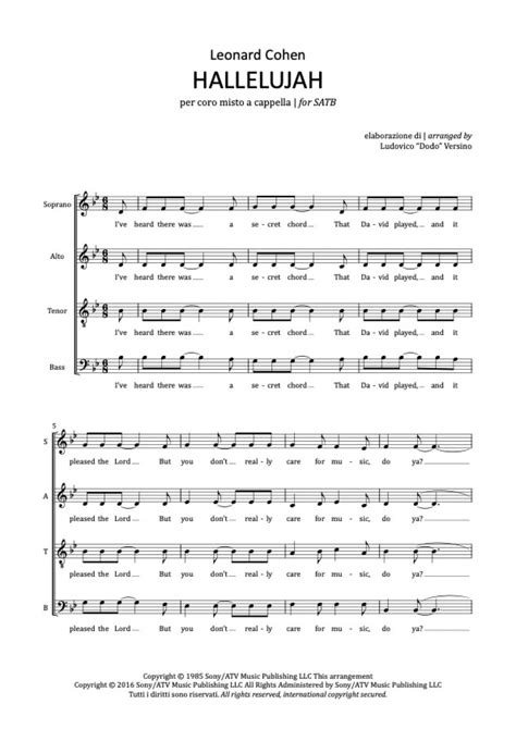 Hallelujah (A Cappella SATB) - Preludio Music