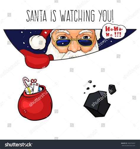 Santa Claus Watching You Vector Illustration Stock Vector (Royalty Free) 340376093 | Shutterstock