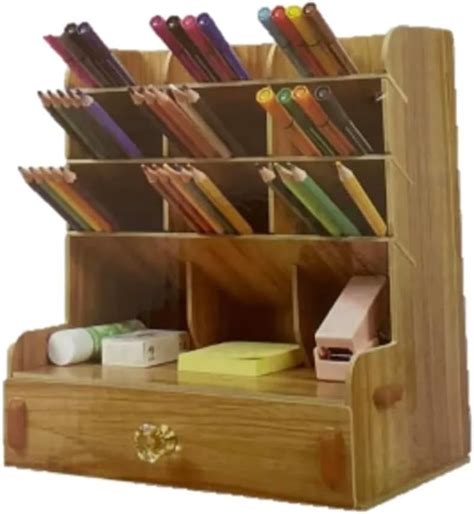 Amazon.com: Desk Organizer with Drawers (Brown), Wood, modern : Office Products