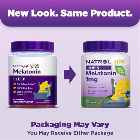 Natrol Gomitas de melatonina para niños 1 mg suplemento para niños a