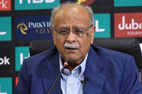 Pcb Chairman Najam Sethi Talking To The Media Persons During Press