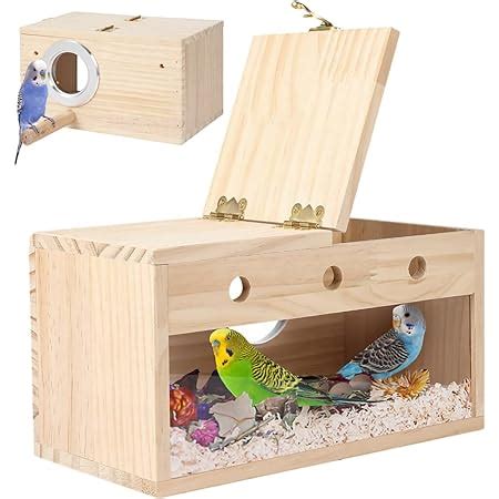 Amazon Parakeet Nesting Box Transparent Bird House Natural