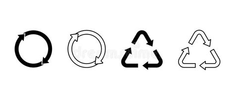 Arrow Recycle Vector Icon Set Means Using Recycled Resources Recycling Symbol Stock Vector