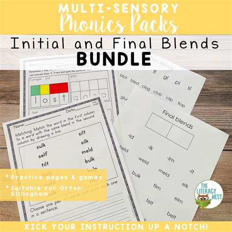 Orton Gillingham Phonics Initial And Final Blends Multisensory Practice