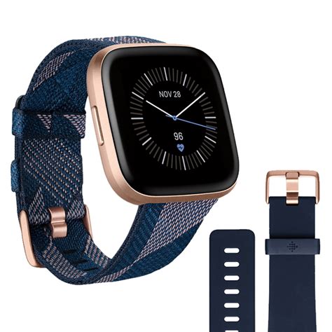 Fitbit Versa 2 Special Edition Navy And Pink Woven Smartwatch Insportline