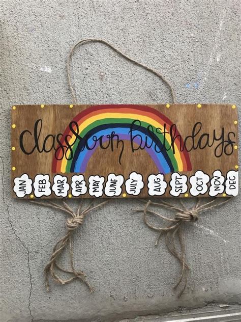 Rainbow Birthday Sign Rainbow Birthday Board Rainbow Classroom