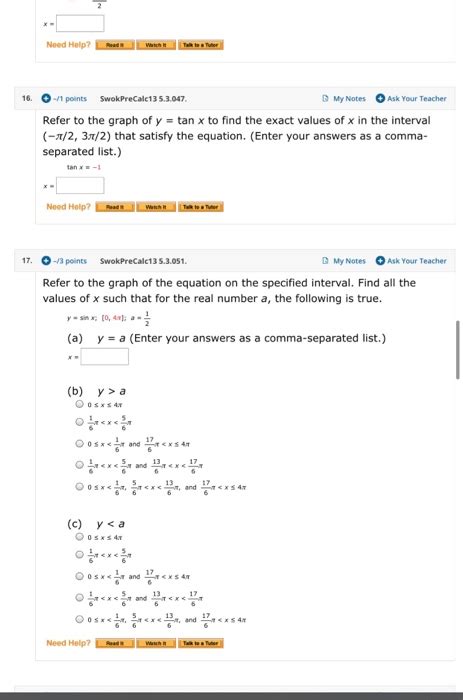 Solved 1 16 Points SwokPreCalc 13 5 3 001 My Notes Ask Chegg