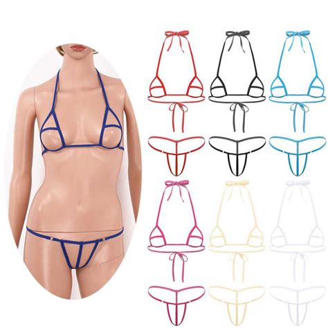 Kaufe Damen Micro Bikini Dessous Set Hollow Out Triangle Bh String