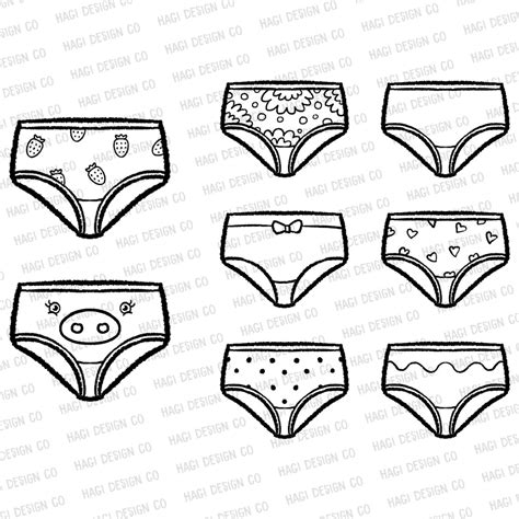 Panties Girls Underwear Cliparts Lingerie Cute Kawaii Etsy