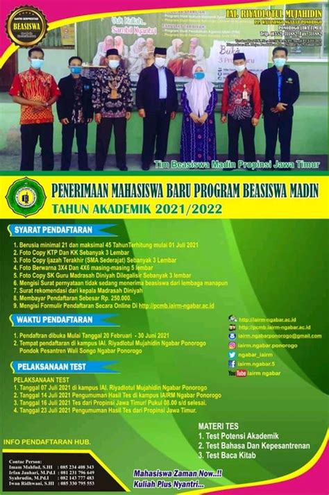 PENERIMAAN MAHASISWA BARU BEASISWA MADIN TAHUN 2021 2022