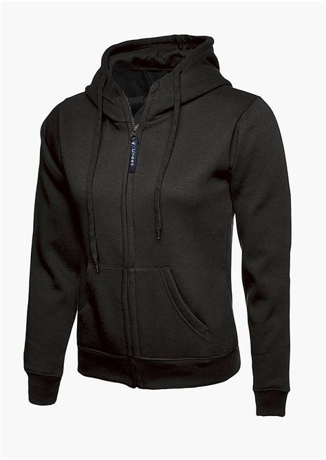 Uneek Ladies Classic Full Zip Hooded Sweatshirt Custom Printed