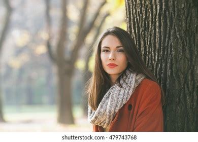 Beautiful Brunette Braids Around Head Stylish Stock Photo