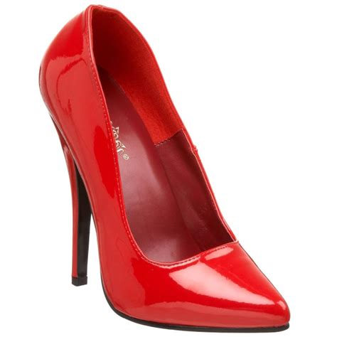 Vermelho Verniz 15 Cm DOMINA 420 Sapatos Scarpin Stiletto Salto Agulha