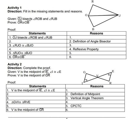 Geometry Two Column Proofs Of Angles Addition Substitution