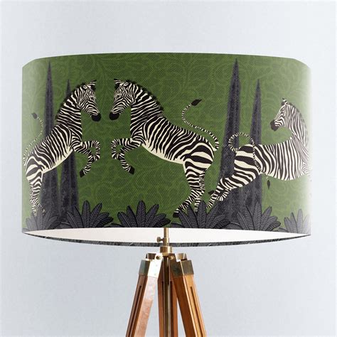 Zebra Table Lamp Animal Floor Lampshade Modern Lampshade Green Etsy