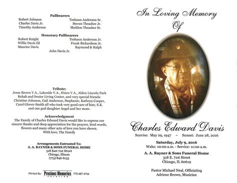 Charles Edward Davis Obituary AA Rayner And Sons Funeral Homes