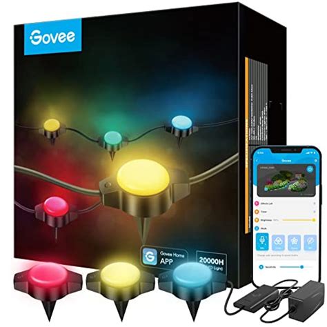 Govee Outdoor Ground Lights Wifi Rgbic Ft Landscape Lighting Ip