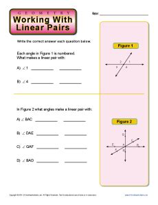 Linear Pairs Of Angles Worksheets Worksheets Library