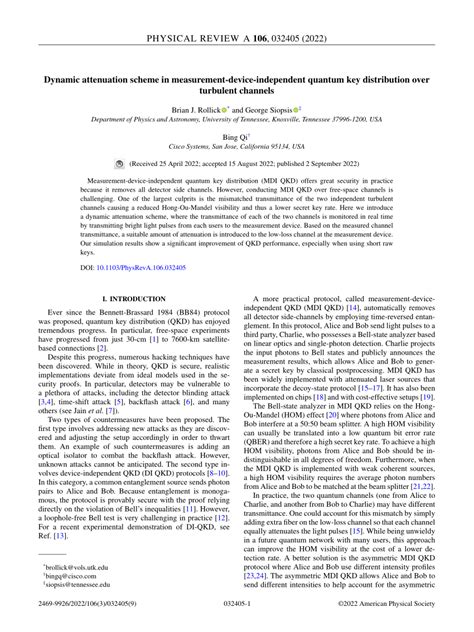 PDF Dynamic Attenuation Scheme In Measurement Device Independent