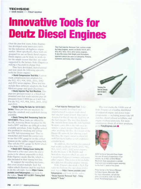 Innovative Tools For Deutz Diesel Engines Read More