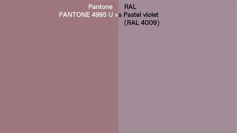 Pantone 4995 U Vs Ral Pastel Violet Ral 4009 Side By Side Comparison