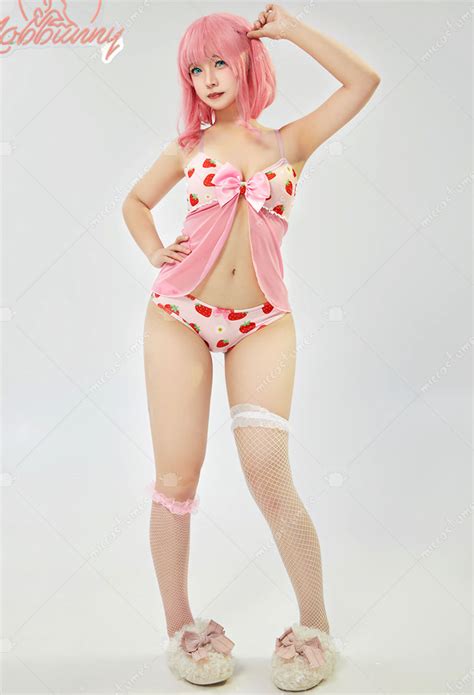 Women Costume Strawberry Daisy Pattern With Bowknot Sexy Lingerie Set Mesh Top And Brief Top