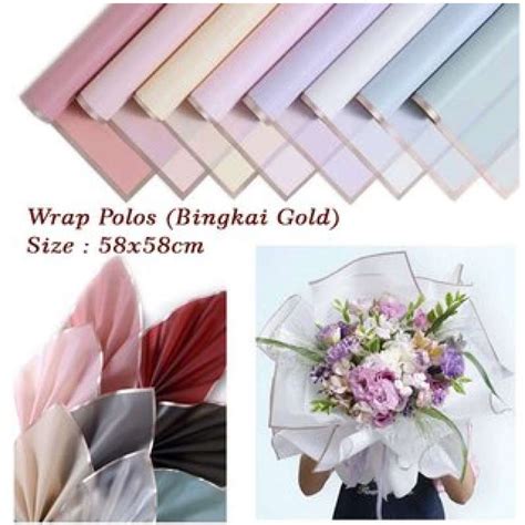 Jual Cellophane Paper Flower Wrapping Kertas Bouquet Buket Bunga List