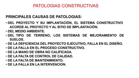 Patologias Constructivas Causas Y Efectos Pptx