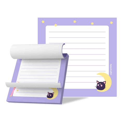 Folhas Bloquinho De Anota Es Sailor Moon Memo Pad Bloco De