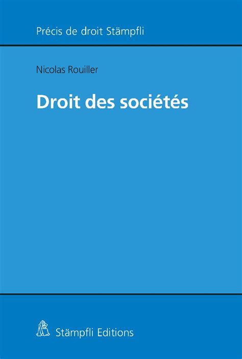 Droit des sociétés Cosmos Verlag Fachmedien Bildung