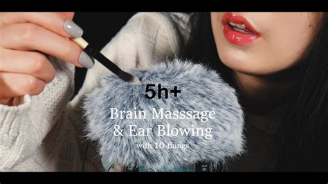 Asmr Brain Massage And Ear Blowing With 10 Things 5hr Fluffy Mic