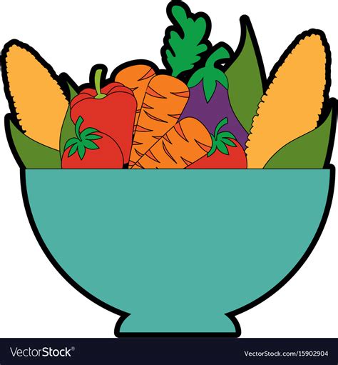 Isolated Vegetables Bowl Royalty Free Vector Image