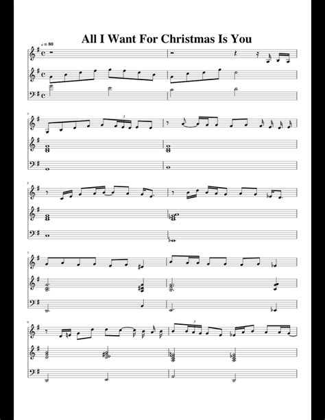 All I Want For Christmas Is You Sheet Music For Piano Download Free In Pdf Or Midi