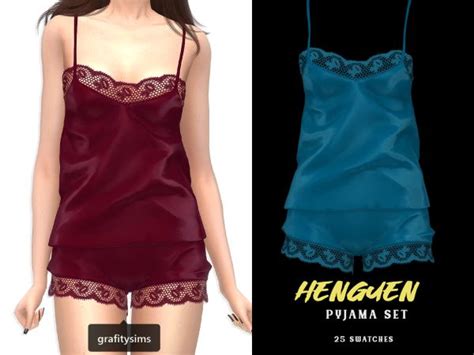 Henguen Pyjama Set The Sims Sims Sims Clothing Pajama Set