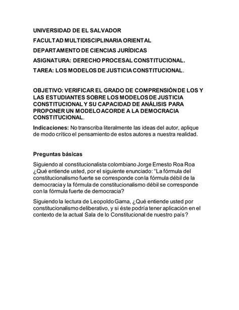 TAREA DE DERECHO PROCESAL CONSTITUCIONAL Docx