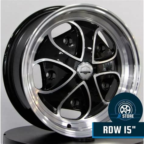 Jogo de Rodas Raw Classics Réplica RDW Aro 15 Talas 5 5 e 6 5 Preta