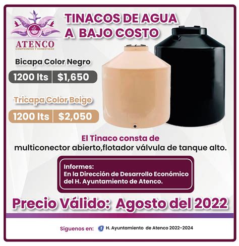 Tinacos De Agua A Bajo Costo H Ayuntamiento Atenco