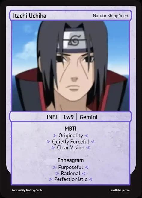 Itachi Uchiha Enneagram MBTI Personality Type Level Life Up