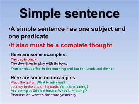 Simple Subject Examples Sentences