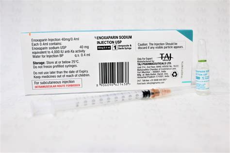 Enoxaparin Sodium Injection Usp Mg Ml