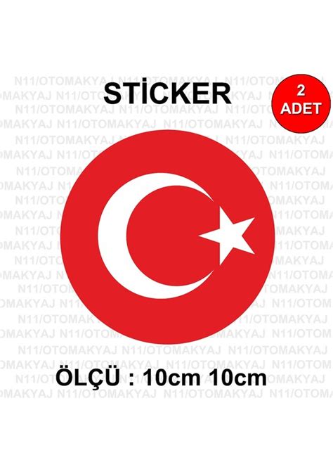 Ayıldız Bayrak Türk Araba Kask Motosiklet Laptop Taplet Sticker