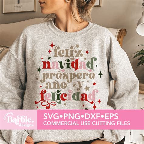 Navidad Svg Png Files Feliz Navidad Próspero Año Y Felicidad Etsy