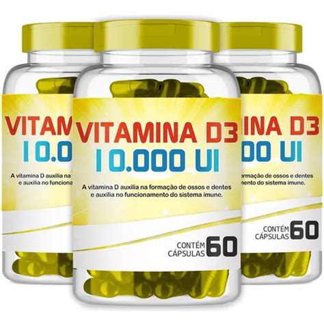 Kit de vitamina D3 10 000 UI 60 cápsulas 3 unidades MercadoLibre