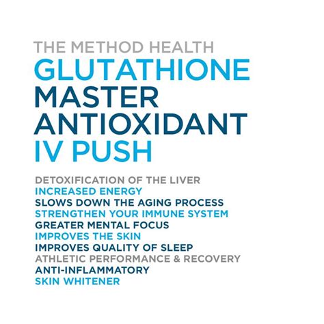 The Method Health Glutathione Iv Push Iv Therapy Glutathione