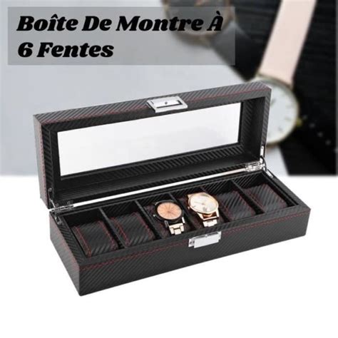 Présentoir Coffret Boîte à Montre bijoux de organisateur 6 Fentes avec